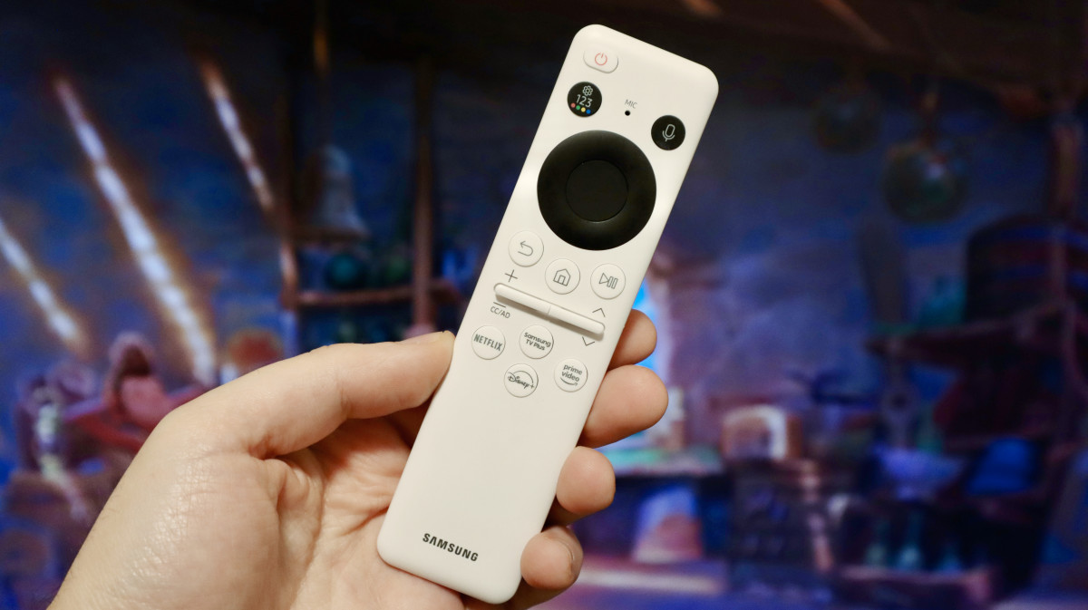 Included in the box with The Frame Disney100 Edition is a special edition remote that sure looks a lot like Mickey Mouse thanks to its black and white design.